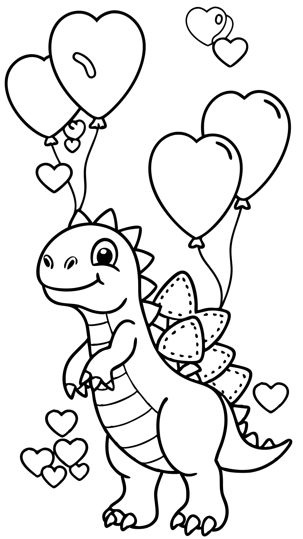 pages à colorier de dinosaur valentines